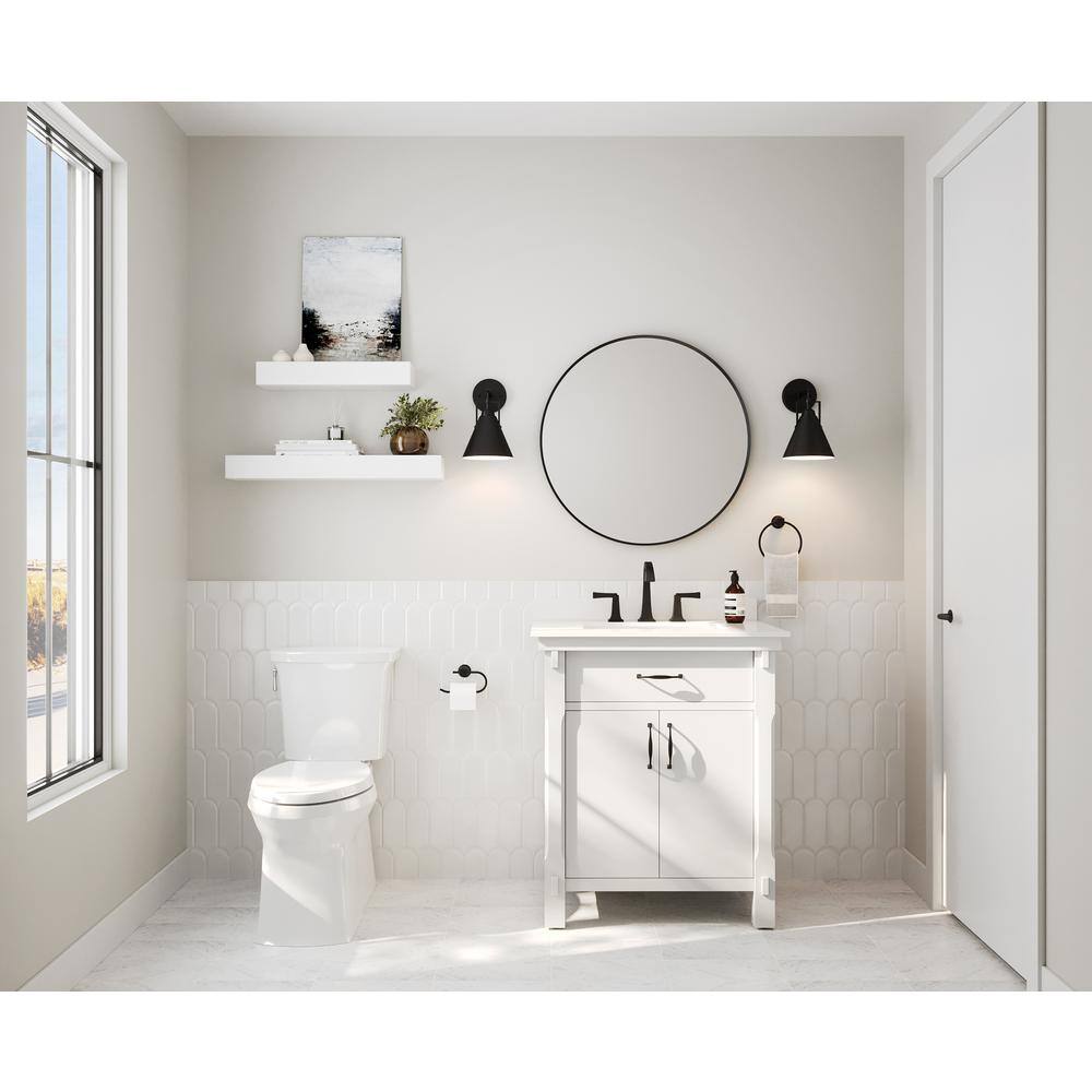 Matte Black Brass Widespread 2-Handle Bathroom Faucet