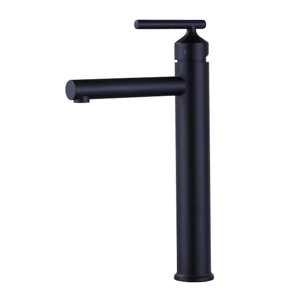 ARCORA Single Handle Single Hole Bathroom Faucet, Tall Bathroom Vessel Sink Faucet in Matte Black