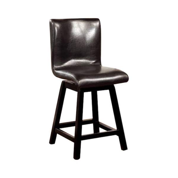 Benjara 39.5 in. H Hurley Black Finish Wooden Counter Height Chair (Set of 2)