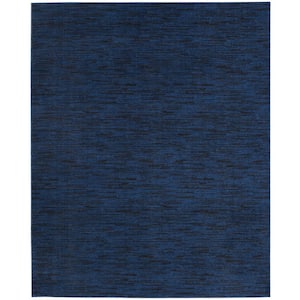 Essentials 10 ft. x 14 ft. Midnight Blue Solid Contemporary Indoor/Outdoor Patio Area Rug