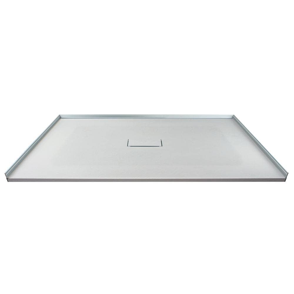 Transolid Zero Threshold 51 in. L x 40 in. W Customizable Threshold Alcove  Shower Pan Base with Center Drain in Grey FZS5140C-39 - The Home Depot