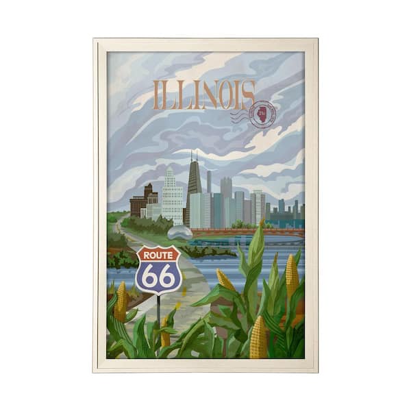 Illinois Go Series 1 Brown Frame Paper Print Framed Art 61.5 in. x 41.5 in.