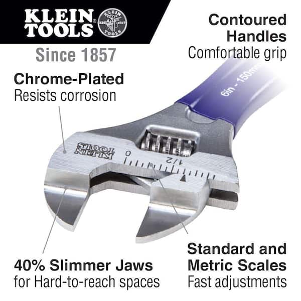 8 in. Slim-Jaw Adjustable Wrench