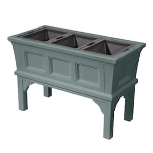 39 in. L x 24 in. H x 19.5 in. D Sage Gray Resin Rectangle Atherton Raised Planter Box