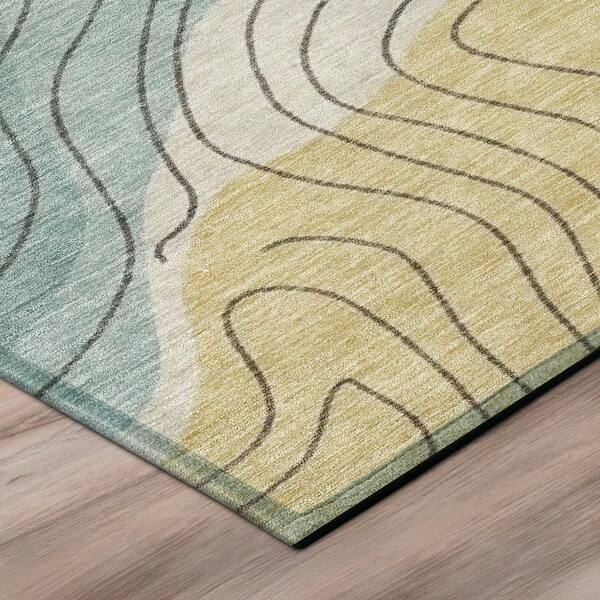 Chantille Machine Washable Indoor/Outdoor Abstract ACN3016 Seafoam 2 ft. x 7 ft. Runner Rug
