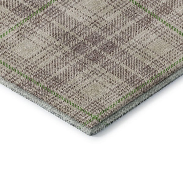 Mayfield Premium Machine Washable Abstract AMF993 Beige 2 ft. x 3 ft. Area Rug