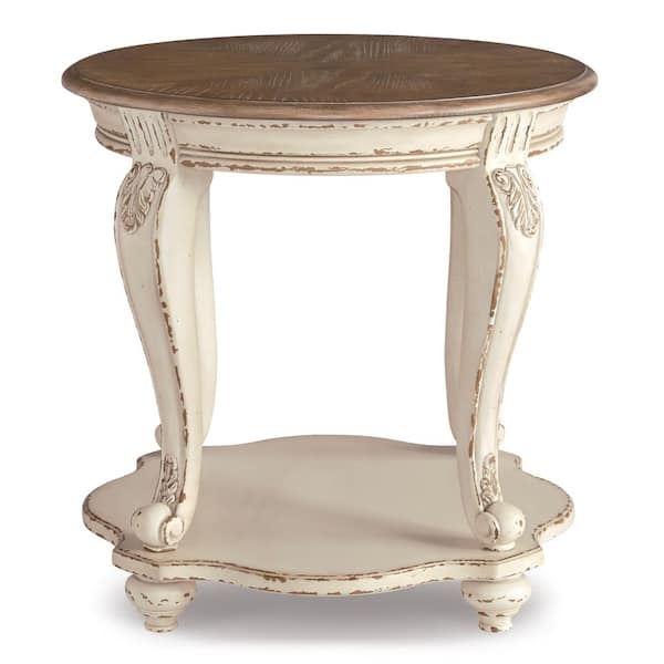 Signature DESIGN BY ASHLEY Realyn 26 in. 2-Toned Round Wood End Table