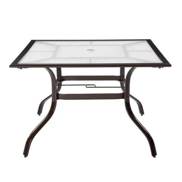 hampton bay commercial aluminum outdoor patio acrylic top dining table