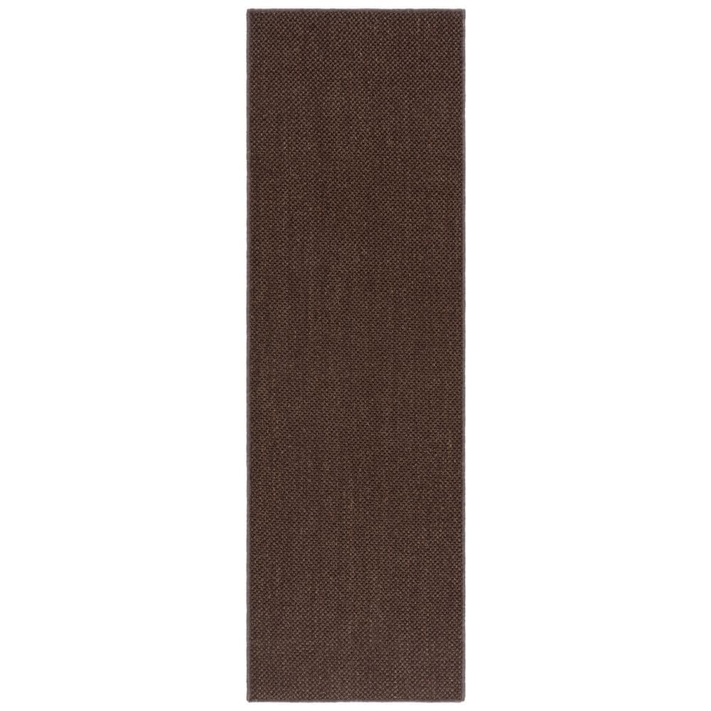 SAFAVIEH Natural Fiber 3 ft. x 6 ft. Brown/Brown Solid Color Modern ...