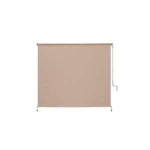 Camel Cordless UV Blocking Fade Resistant Fabric Exterior Roller Shade 72 in. W x 72 in. L