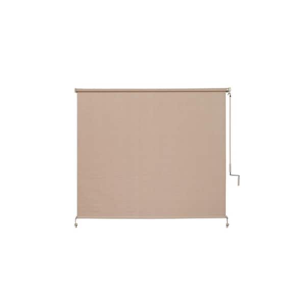 Coolaroo Camel Cordless UV Blocking Fade Resistant Fabric Exterior Roller Shade 72 in. W x 72 in. L