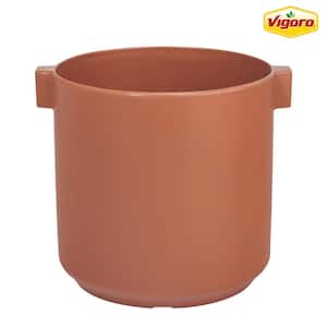 16 in. Alhambra Large Brown Plastic Planter (16 in. D x 14.8 in. H)