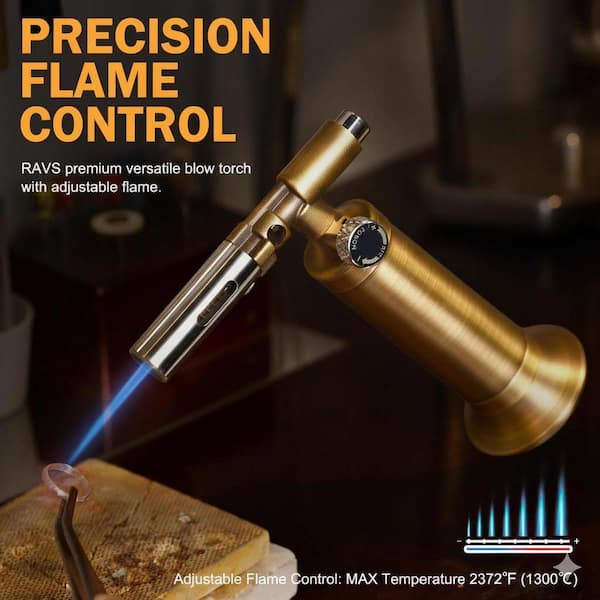 refillable butane cigarette lighter JFVKAF Copper Refillable Butane Torch Lighter Adjustable Flame Kitchen Culinary Torch for Creme Brulee Jewelry Soldering
