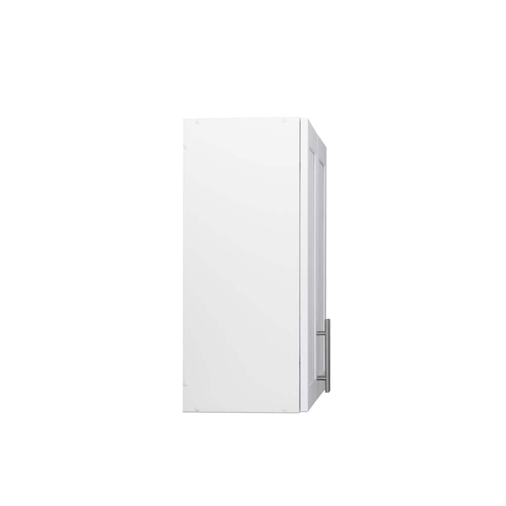 White Wall Cabinet with Adjustable Shelving and Panel Doors