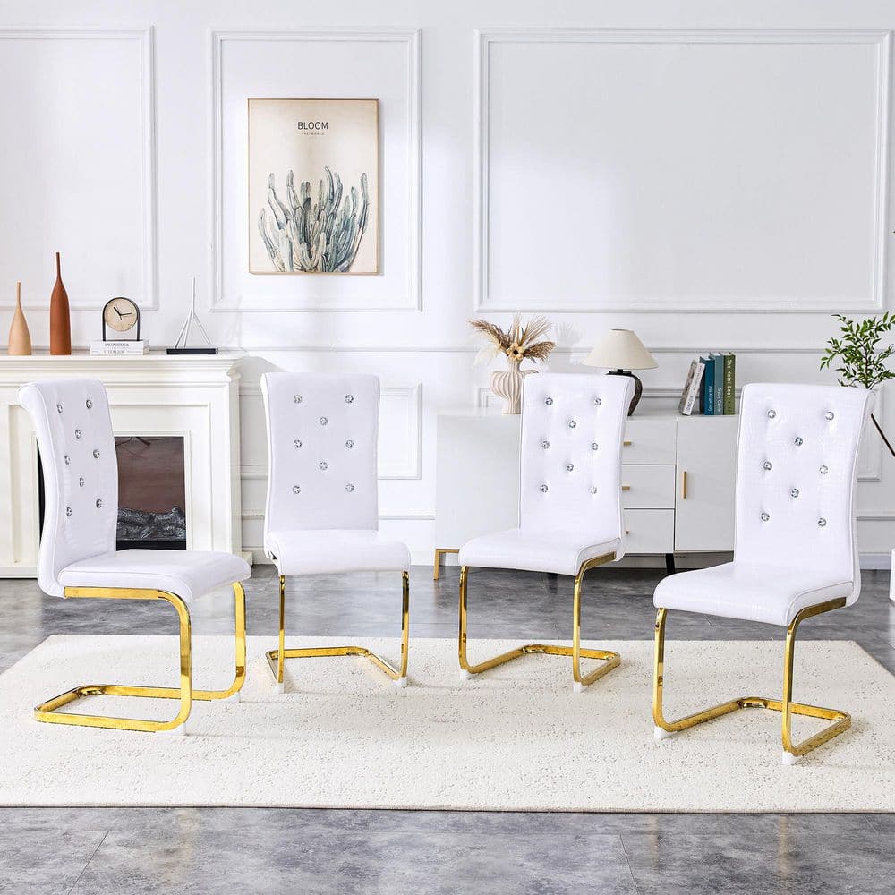 White Faux Leather Dining Chairs Set of 2 price history on PriceWatchPro
