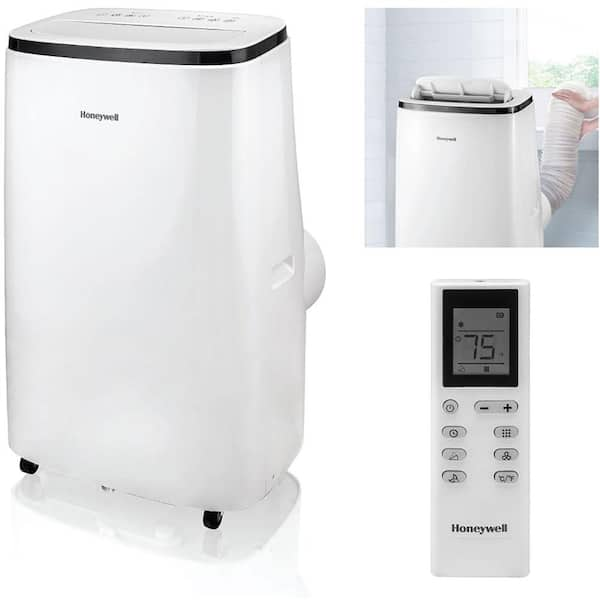 Honeywell 14 000 Btu Portable Air Conditioner With Dehumidifier In Black And White Hj4ceswk9 The Home Depot