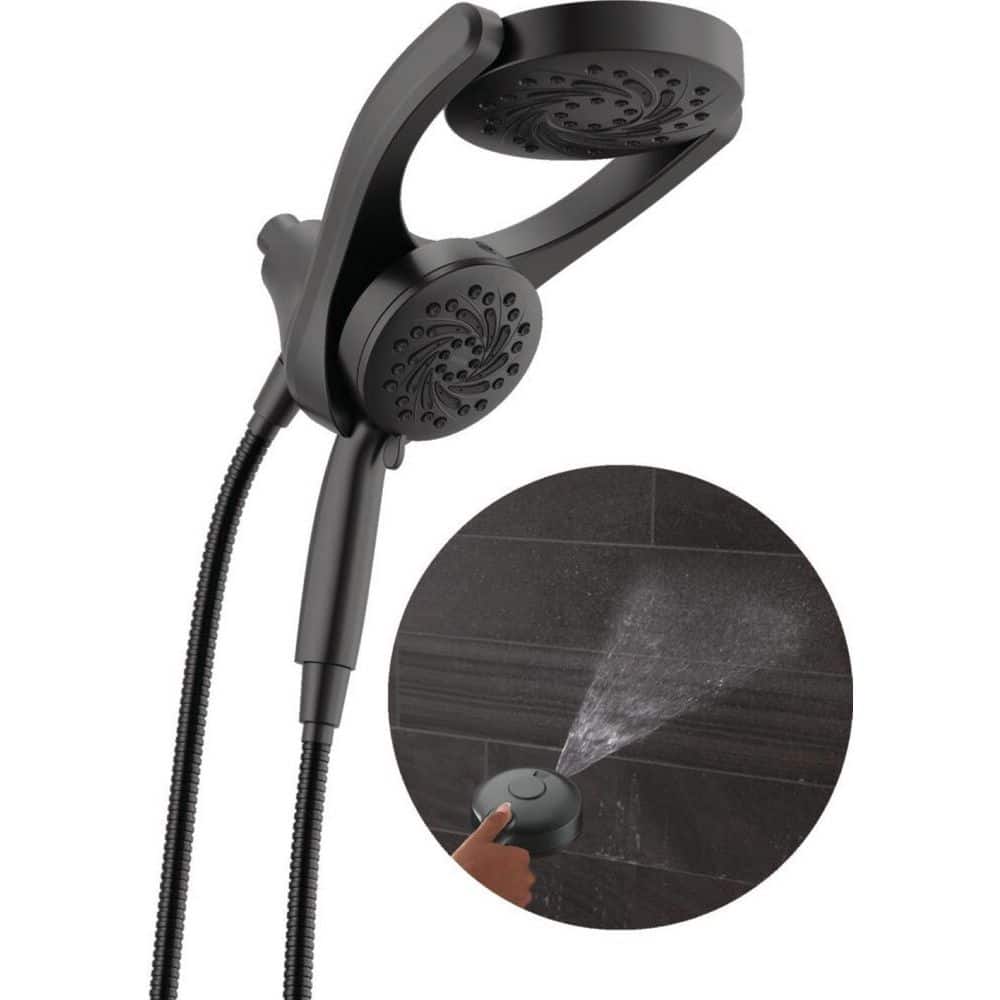 HydroRain with Cleaning Spray 5-Spray Dual Wall Mount Fixed and Handheld Shower Head 1.75 GPM in Matte Black price history on PriceWatchPro