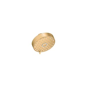 Awaken G110 3-Spray Patterns 2.5 GPM 4.3125 in. Wall Mount Fixed Shower Head in Vibrant Brushed Moderne Brass