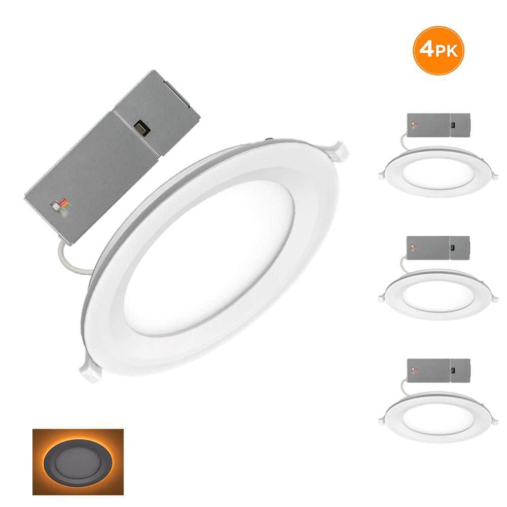 6 in. Canless Adjustable CCT Integrated LED Recessed Light Trim Night Light