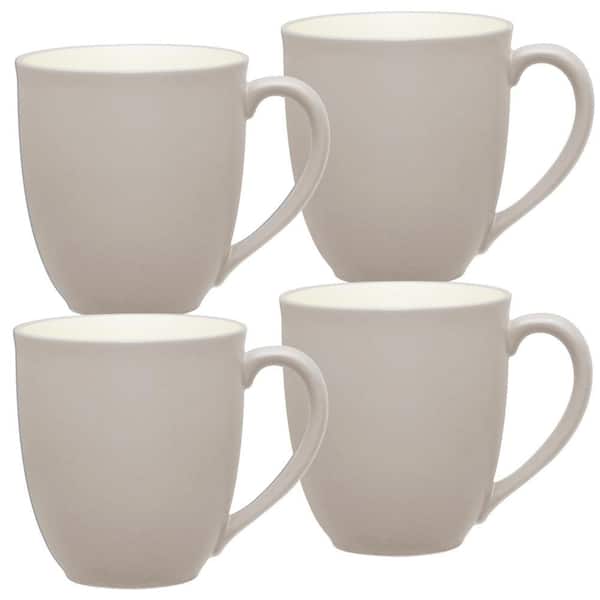 Colorwave Sand 12 fl. oz. (Tan) Stoneware Mugs, (Set of 4)