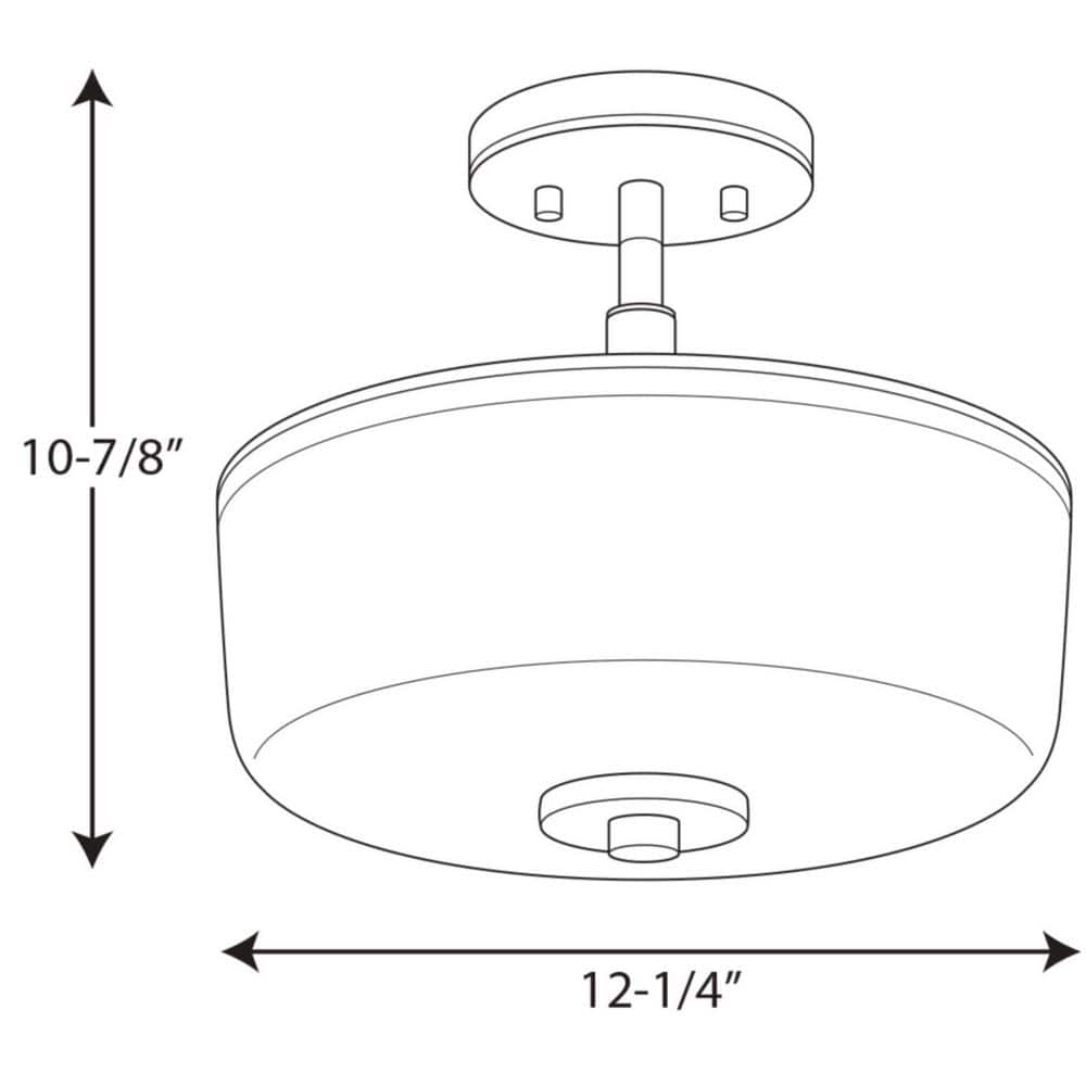 Alexa Brushed Nickel Semi-Flush Mount Light with Glass Shade