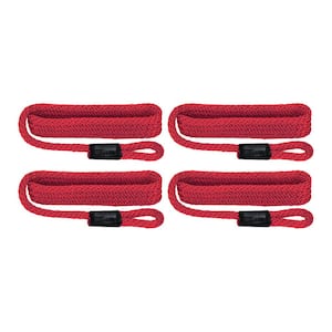 BoatTector Solid Braid MFP Dock Line Value 4-Pack - 3/8 in. x 15 ft., Red