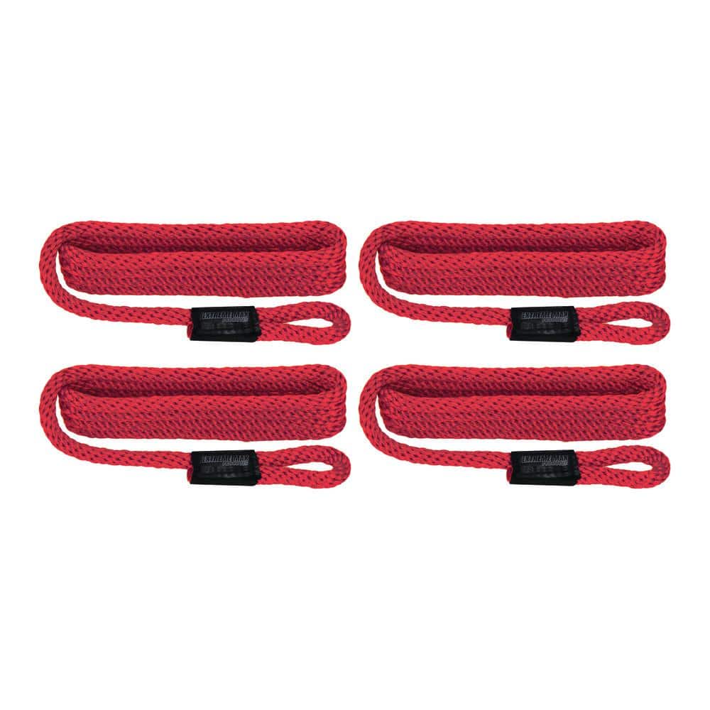 Extreme Max BoatTector Solid Braid MFP Dock Line Value 4Pack 1/2 in. x 20 ft., Red 3006.2999