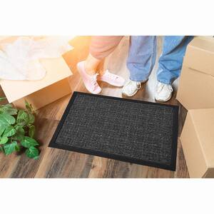 Ottomanson Easy clean, Waterproof Non-Slip Indoor/Outdoor Rubber Doormat,  18 in. x 30 in., Charcoal RDM9214-18X30 - The Home Depot