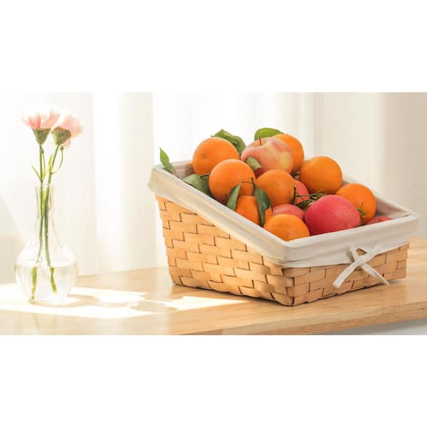 Vintiquewise Wooden Angled Display Basket with Fabric Liner