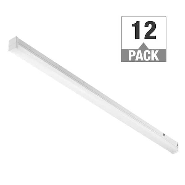 12-Pack 4 ft. 33-Watt Integrated LED White Strip Light Fixture Built-in Battery-Back Up Daylight 5000K 4900LM 120-277V