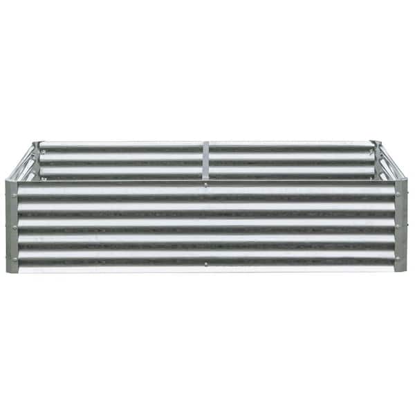 Arrow 70 in. L x 36 in. W x 17 in. H Silver Galvanized Metal Raised Garden Bed