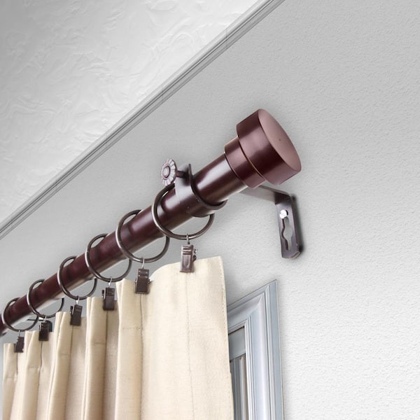 Bonnet 120 in. - 170 in. Single Curtain Rod in Mahogany