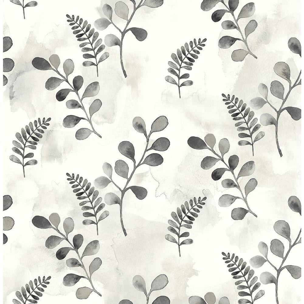 Steel Grey Botanical Self-Adhesive Vinyl Wallpaper Roll