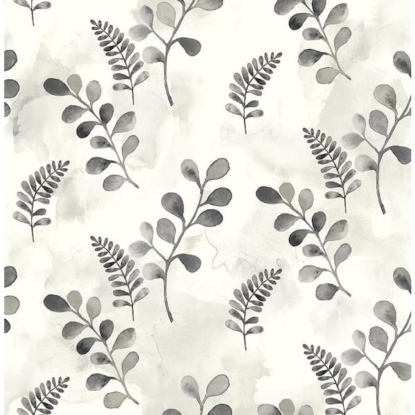 NextWall 30.75 sq. ft. Steel Grey Woodland Walk Vinyl Peel and Stick Wallpaper Roll