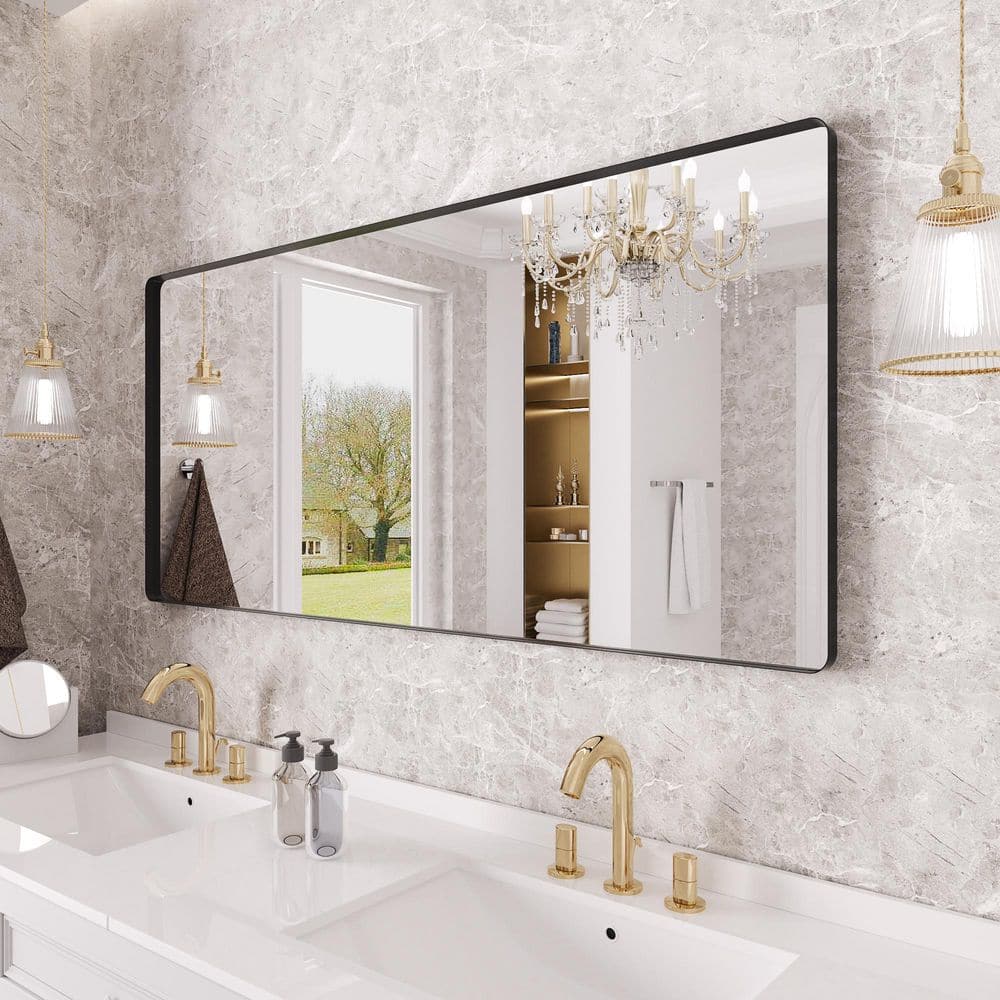 yuuu.　36 Rizitoc 77 in. W x 36 in. H Rounded Rectangle Framed Wall Bathroom