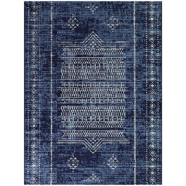 Ferdinand Navy 5 ft. 3 in. x 7 ft. Oriental Indoor/Outdoor Area Rug