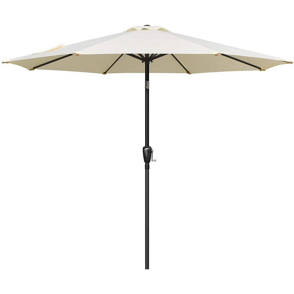 9 ft. Outdoor Patio Market Table Umbrella in Beige with Tilt Button