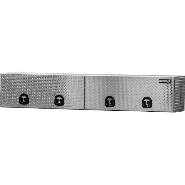 BUYERS PRODUCTS 18 in. x 16 in. x 72 in. Diamond Tread Aluminum Top Mount Truck Tool Box with Flip Up Doors 1701363 The Home Depot