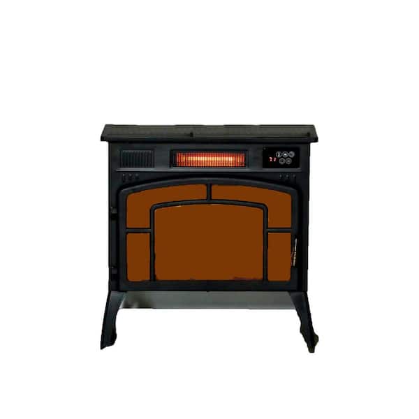 1500-Watt Black Indoor Electric Fireplace Radiant Convection Space Heater with Overheating Protection