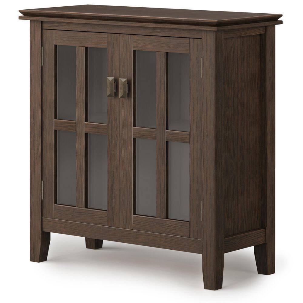 Traditional Artisan Solid Wood Office Storage Cabinet, Farmhouse Brown