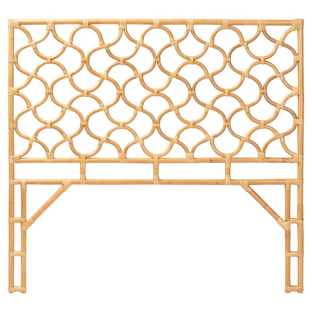 Kalcya Honey Brown Natural Rattan Queen Size Standalone Headboard