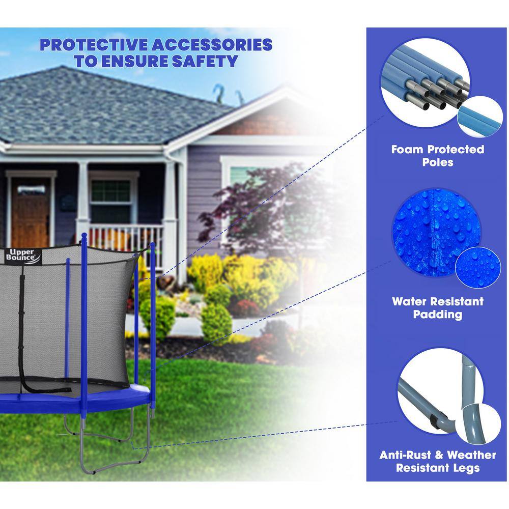 15 FT Blue Round Trampoline with Safety Enclosure