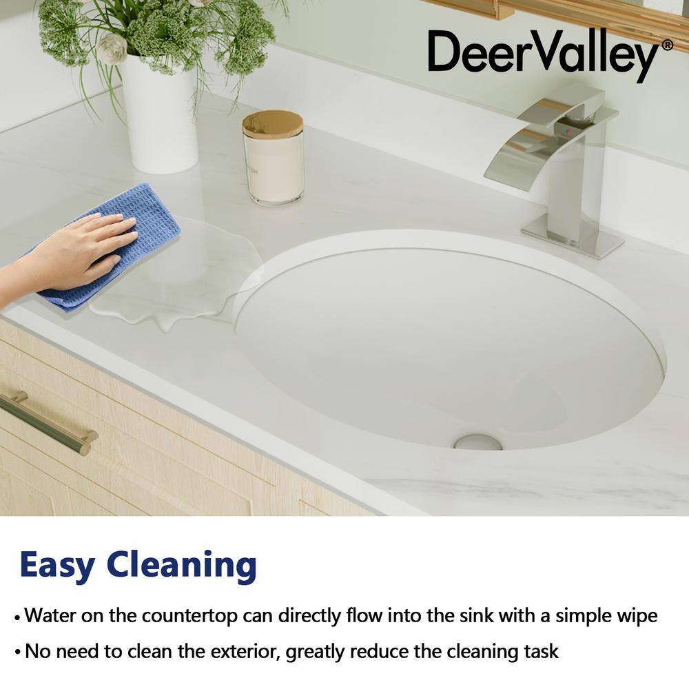 16.54" White Ceramic Oval Undermount Bathroom Sink
