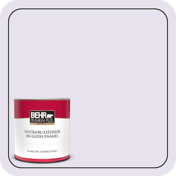 BEHR PREMIUM PLUS 1 qt. #640A-1 Soft Iris Hi-Gloss Enamel Interior/Exterior Paint & Primer