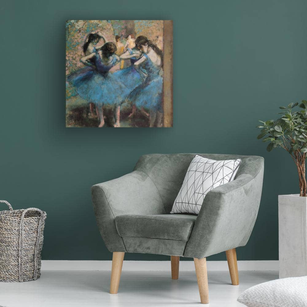 Edgar Degas Dancers in Blue 1890 Canvas Art with Floater Frame