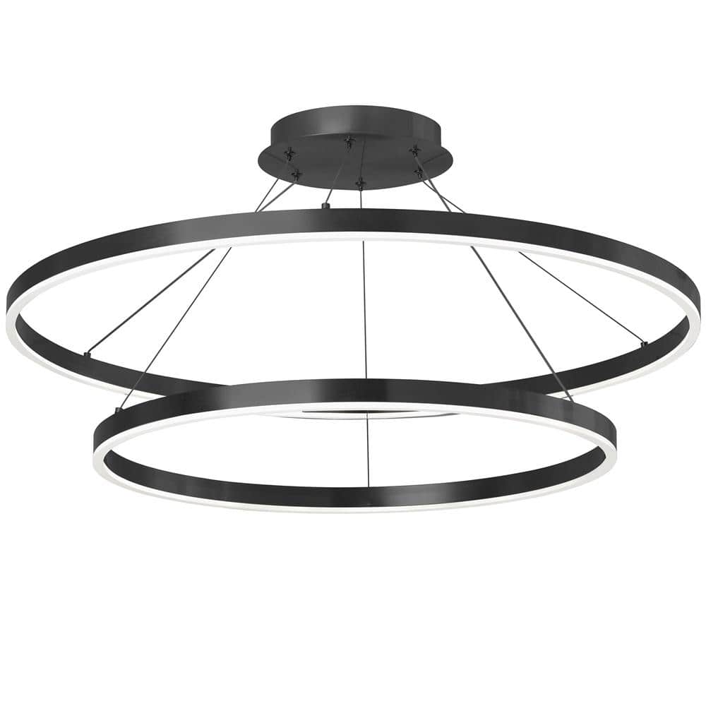 Modern Black and Silver LED Ceiling Chandelier