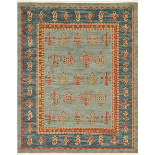 StyleWell Fars Darya Blue/Multi-Color 8 ft. x 10 ft. Global Area Rug