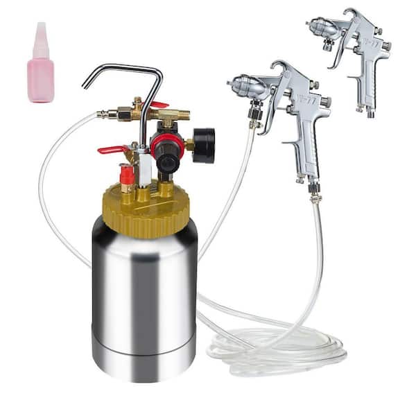 2 L/0.5 gal. Spray Paint Pressure Pot Tank, Lightweight Air Paint Pressure Pot, 1.8 mm Nozzle Spray Paint Gun 3 m Hoses