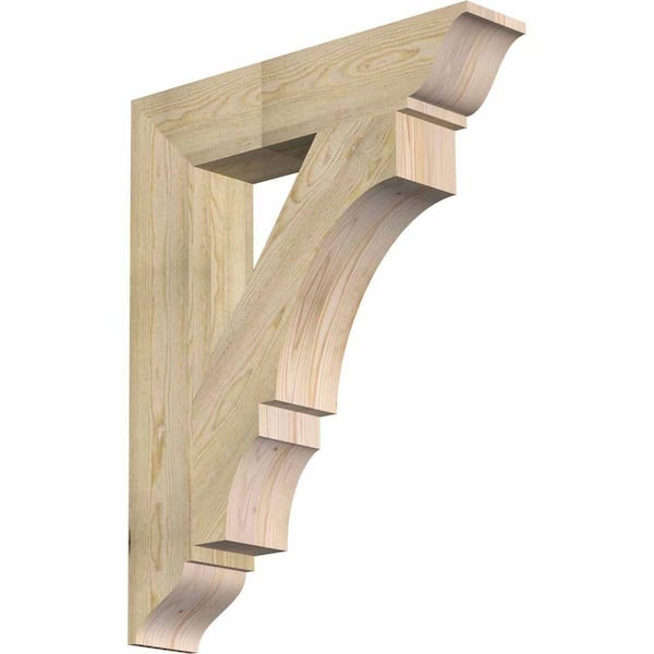 Ekena Millwork 6 in. x 38 in. x 30 in. Douglas Fir Balboa Traditional Rough Sawn Bracket