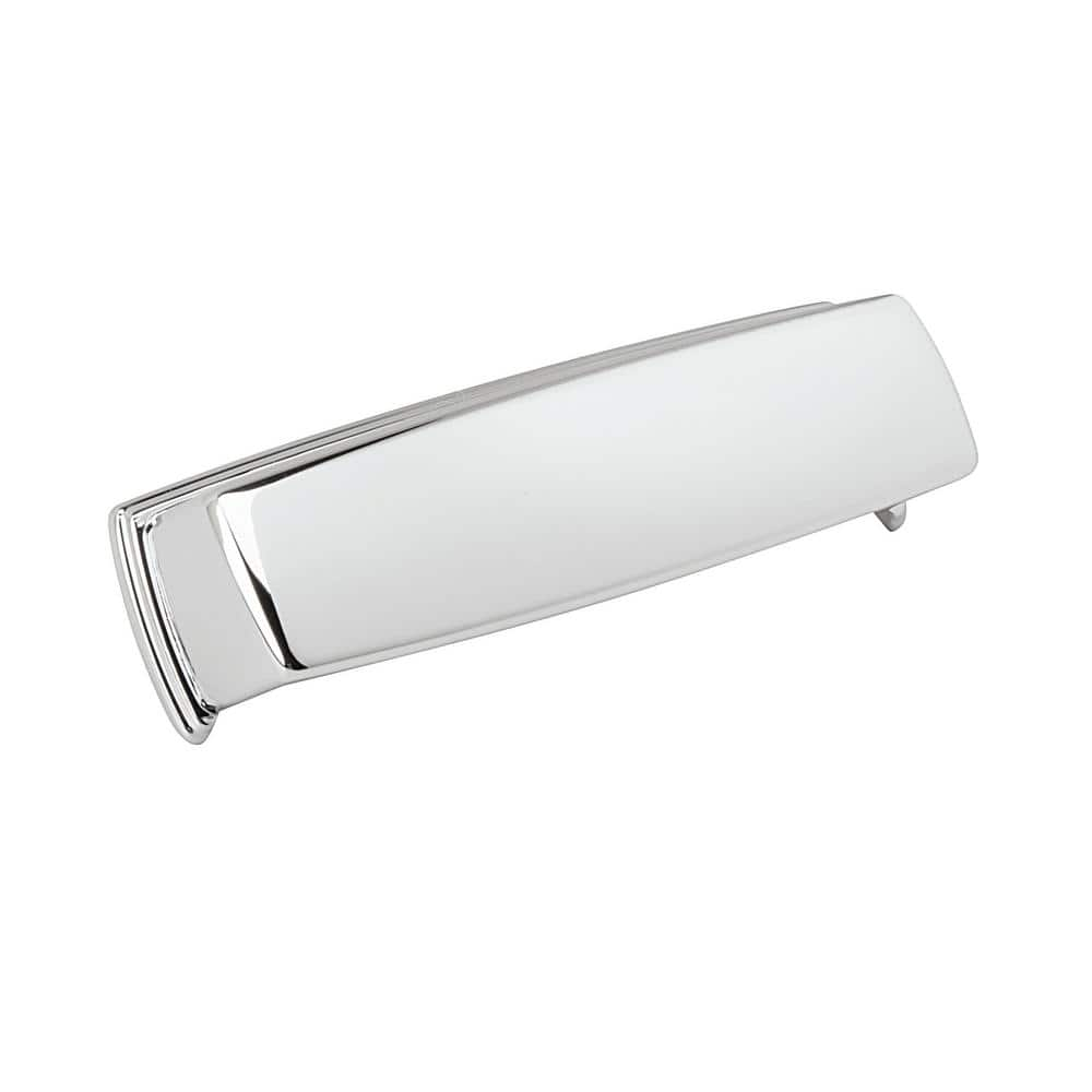 Amerock Kane 3-3/4 in. (96mm) Classic Polished Chrome Cabinet Cup Pull ...